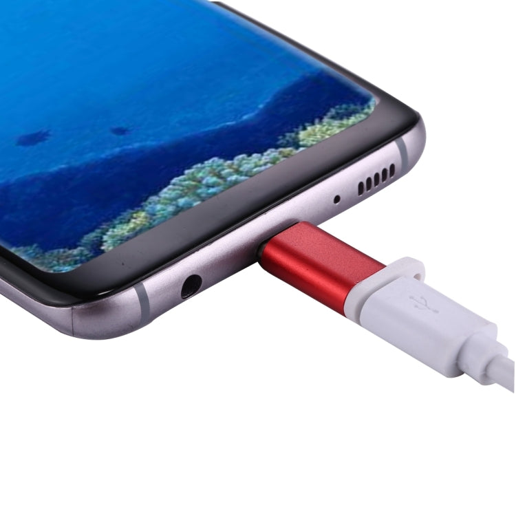 Adaptador convertidor Macho Tipo C a Micro USB 2.0 Hembra Para Galaxy S8 y S8 + / LG G6 / Huawei P10 y P10 Plus / Oneplus 5 / Xiaomi Mi6 y Max 2 / y otros Teléfonos Inteligentes (Rojo)