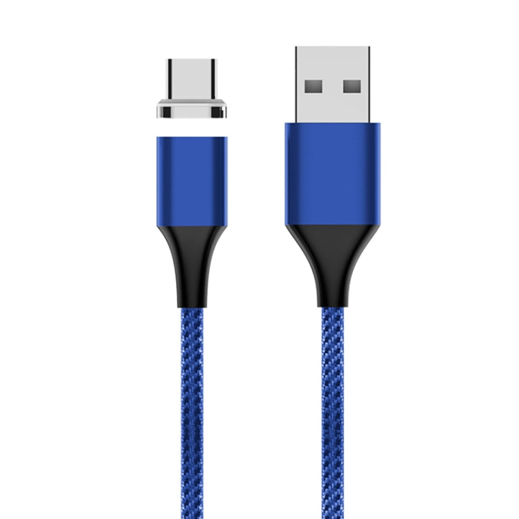 M11 3A USB A USB-C / Tipo C / Cable de Datos Magnéticos trenzados de Nylon longitud del Cable: 1m (Azul)