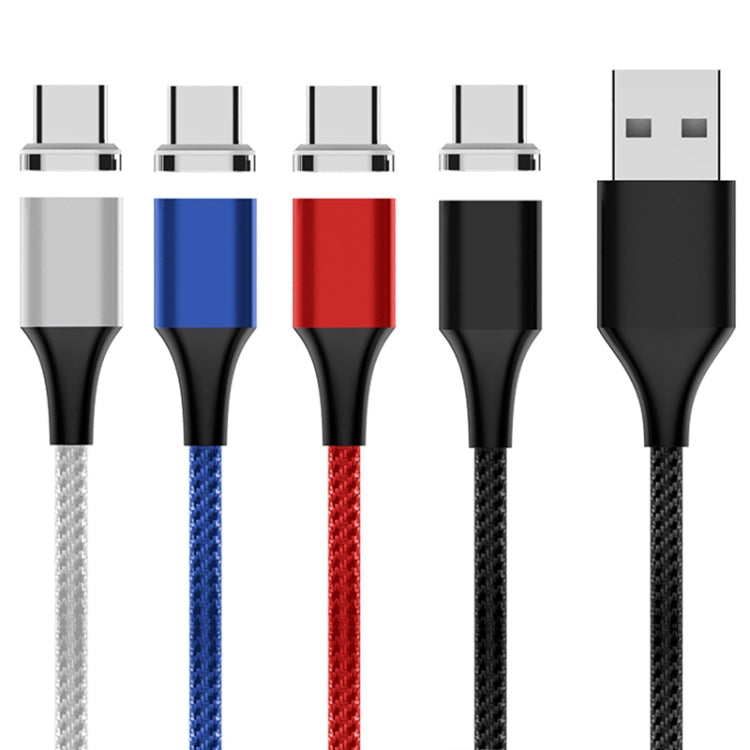 M11 3A USB A USB-C / Tipo C / Cable de Datos Magnéticos trenzados de Nylon longitud del Cable: 1m (Plata)
