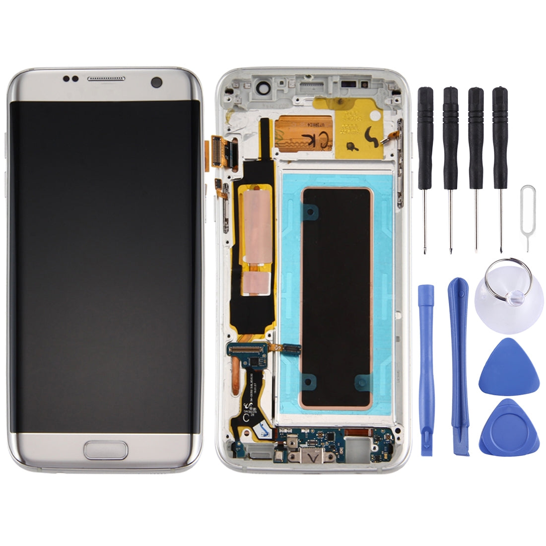 LCD Screen + Touch + Frame (With Parts) Samsung Galaxy S7 Edge G935F Silver