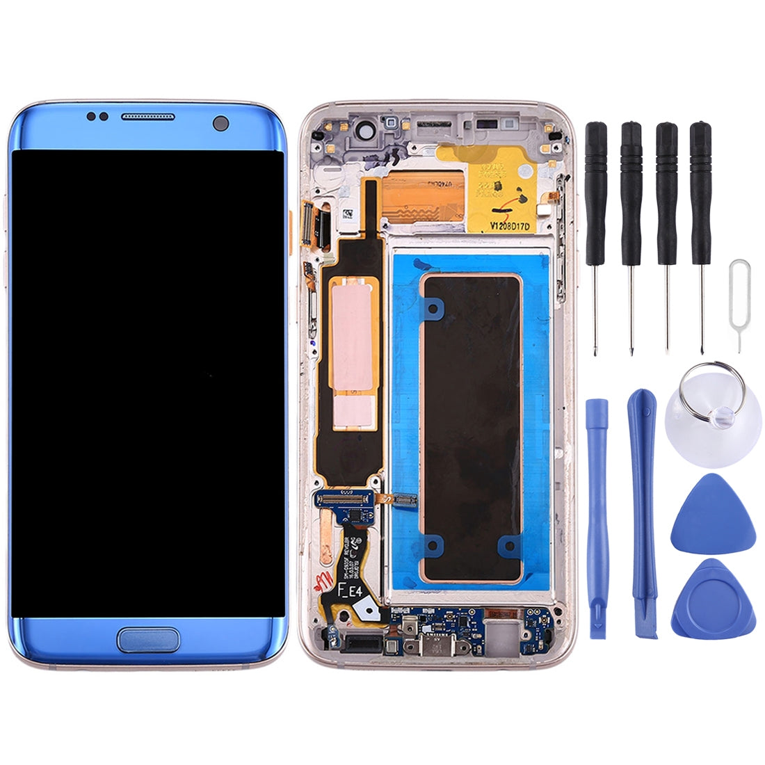 Ecran LCD + Tactile + Châssis (Avec Pièces) Samsung Galaxy S7 Edge G935A Bleu