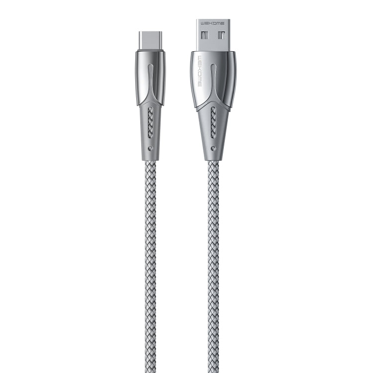 WK WDC-085 3A Tipo-C / USB-C Goldsim Alloy de Aluminio Cable de Carga longitud: 1.2m (Plata)