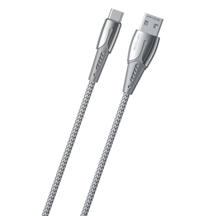 WK WDC-085 3A Tipo-C / USB-C Goldsim Alloy de Aluminio Cable de Carga longitud: 1.2m (Plata)