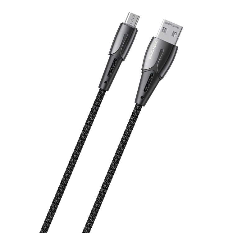 WK WDC-085 3A Micro USB Goldsim Aluminum Alloy Charging Cable length: 1.2m (Black)