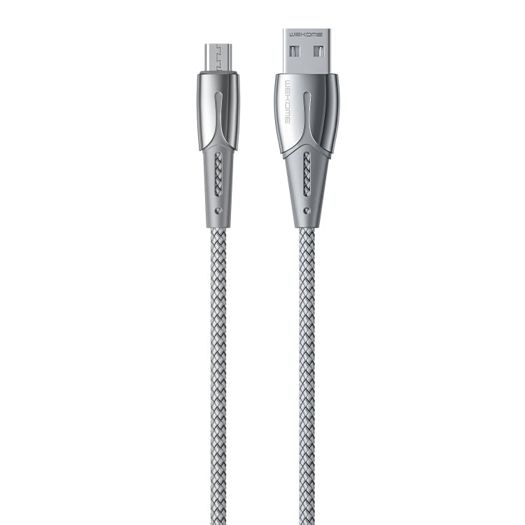WK WDC-085 3A Micro USB Goldsim Alloy de Aluminio Cable de Carga longitud: 1.2m (Plata)