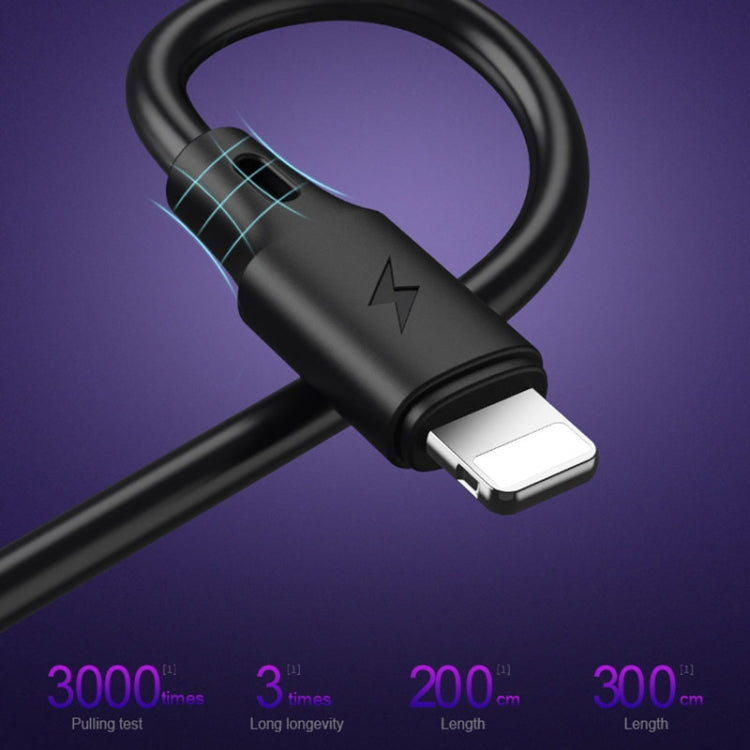 WK WDC-092 Câble de chargement de synchronisation de données USB vers Micro USB de 2 m 2,4 A à sortie maximale pleine vitesse série Pro (noir)