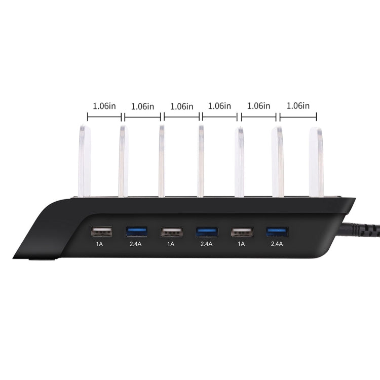 YM-UD06 5V 10.2A Universal Outlet Desktop Detachable 6 Ports USB Charging Station Multi Device Hub Charging Dock