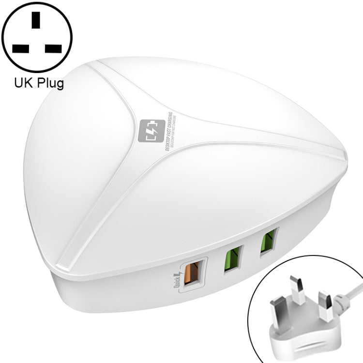 LDNIO A6801 6 Puertos USB QC3.0 Cargador de Viaje Inteligente Enchufe del Reino Unido