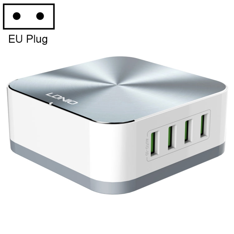 LDNIO A8101 8 Puertos USB QC3.0 Cargador de Viaje Inteligente Enchufe de la UE (Gris)