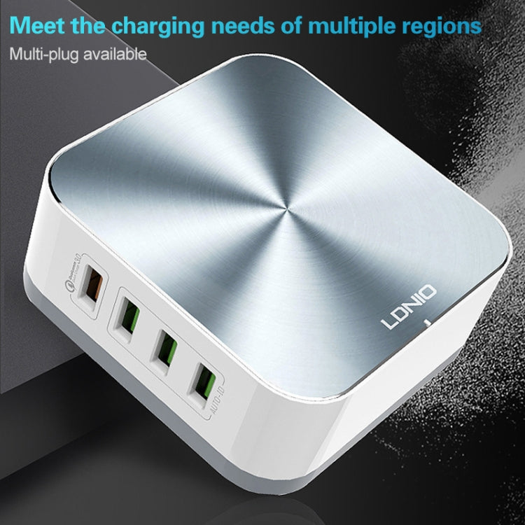LDNIO A8101 8 USB Ports QC3.0 Smart Travel Charger US Plug (Grey)