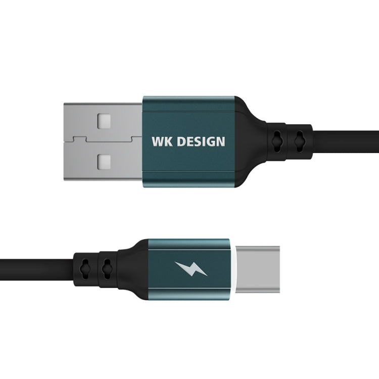 WK WDC-073 1m 2.4A Output Smart Series USB to USB-C / Type-C Auto Cut Data Sync Charging Cable (Black)