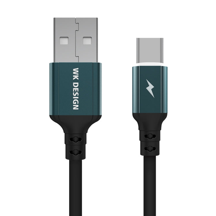 WK WDC-073 1m 2.4A Output Smart Series USB to USB-C / Type-C Auto Cut Data Sync Charging Cable (Black)