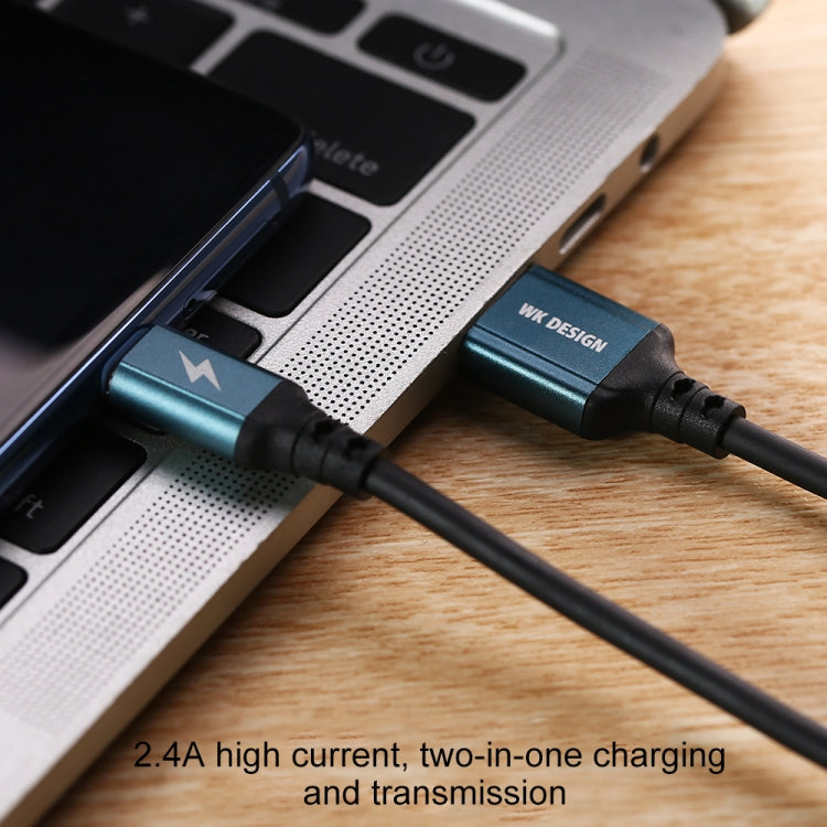 WK WDC-073 1m 2.4A Salida Smart Series USB a USB-C / Type-C Cable de Carga de Sincronización de Datos de corte automático (Negro)