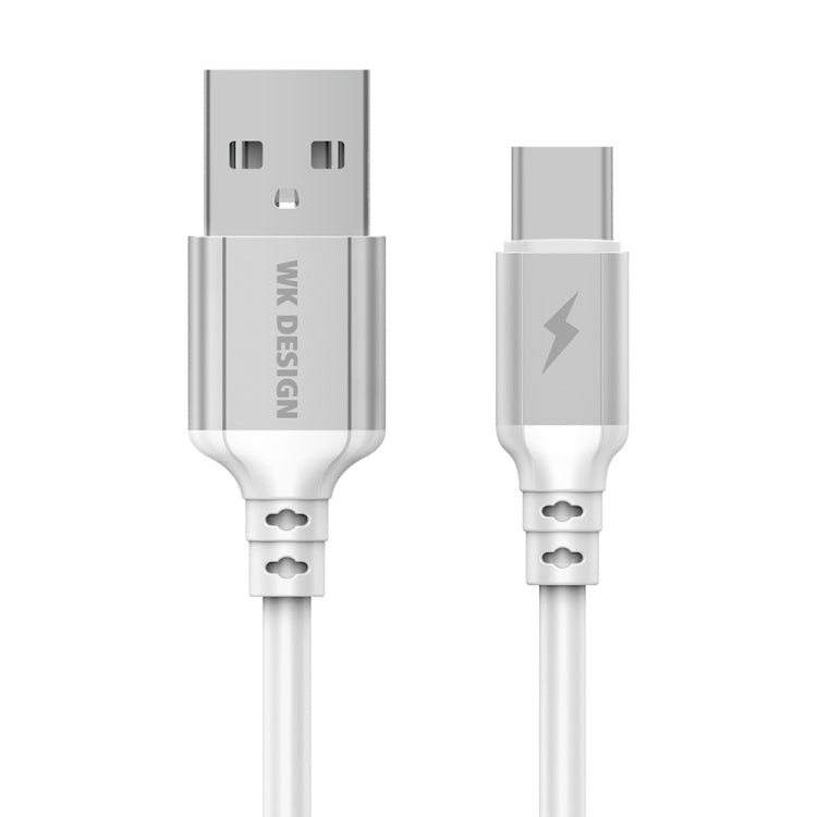 WK WDC-073 1m 2.4A Output Smart Series USB to USB-C / Type-C Auto Cut Data Sync Charging Cable (White)