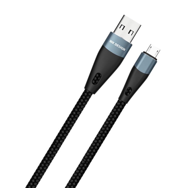 WK WDC-079 1m 2.4A Output USB to Micro USB High Fiber Braided Data Sync Charging Cable
