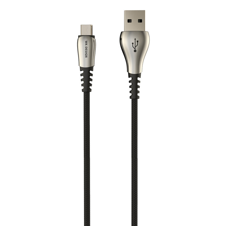 WK WDC-089 1m 2A Output USB to Micro USB Wizards Data Sync Charging Cable (Black)