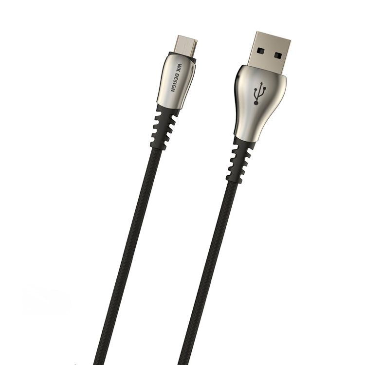 WK WDC-089 1m 2A Sortie USB vers Micro USB Wizards Data Sync Câble de Charge (Noir)