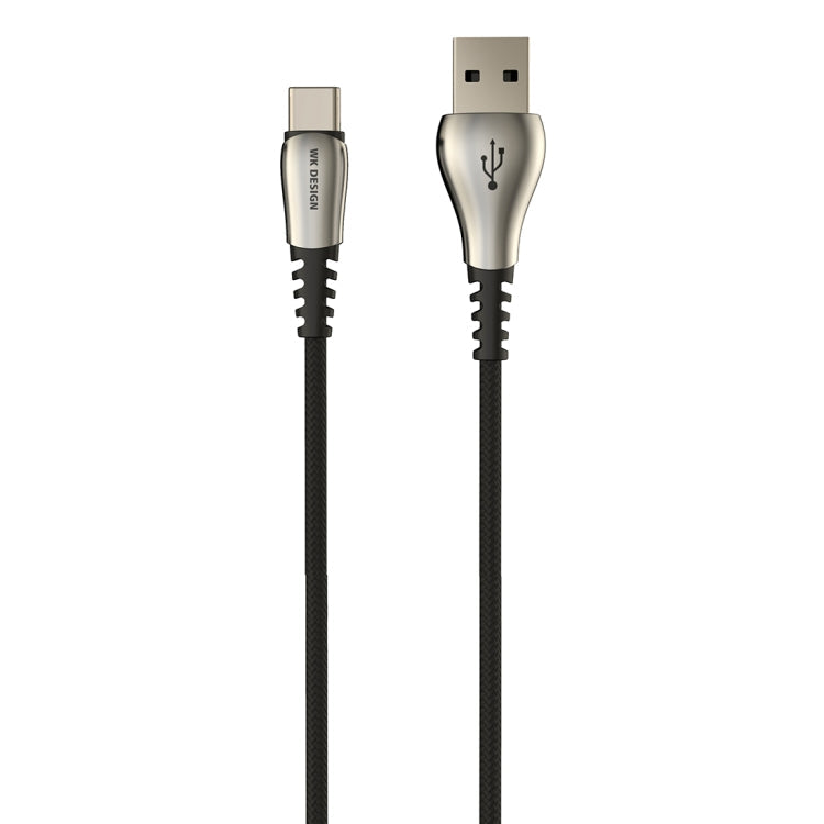WK WDC-089 1m 2A Output USB to USB-C / Type-C Wizards Data Sync Charging Cable (Black)