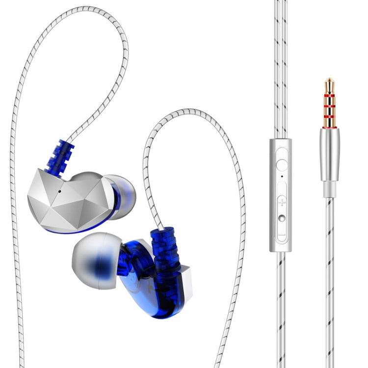 QKZ CK6 HIFI In-Ear Plastic Material Music Headphones (Bleu)
