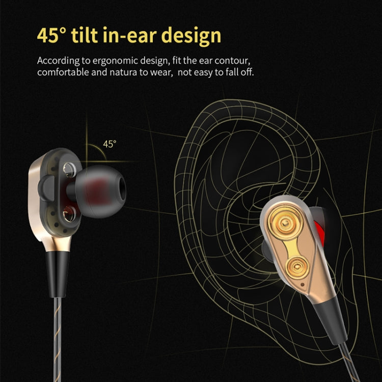 QKZ CK8 HiFi In-ear Four-unit Music Sports Headphones (Gold)