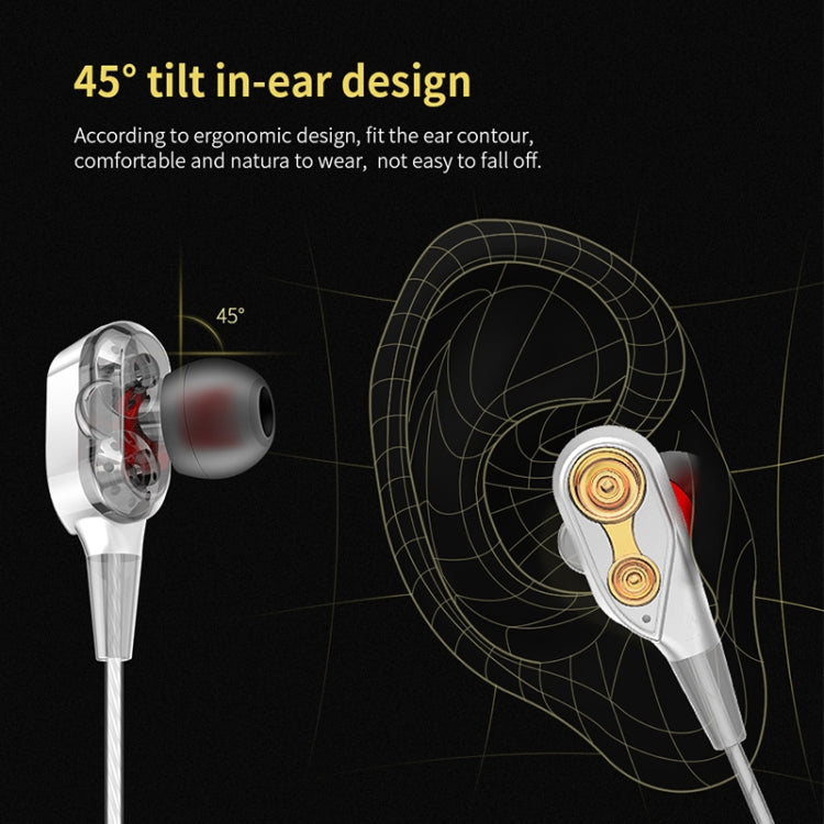 QKZ CK8 HiFi In-ear Four-unit Music Sports Headphones (White)