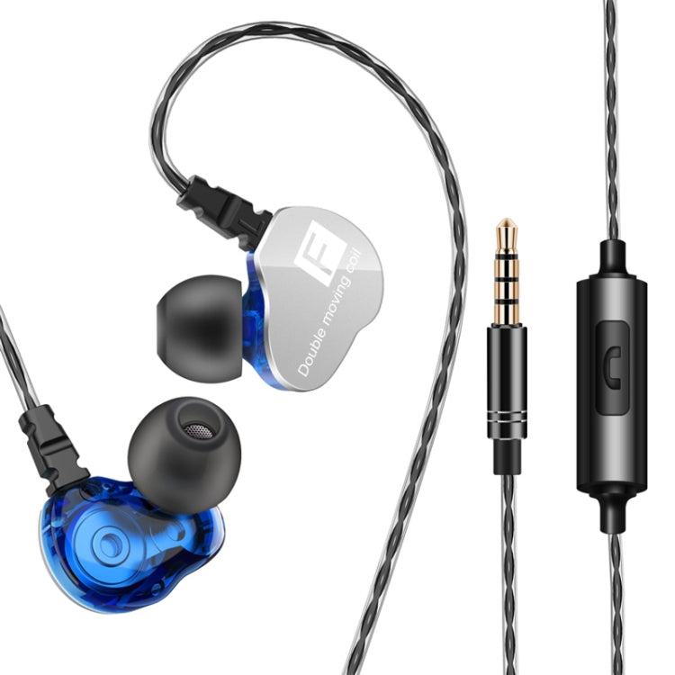QKZ CK9 HiFi Intra-auriculaire Écouteurs de sport à quatre unités (Bleu)