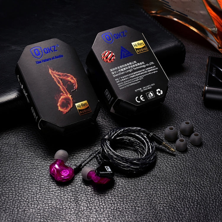 QKZ CK9 HiFi In-ear Four-unit Music Sports Headphones (Purple)