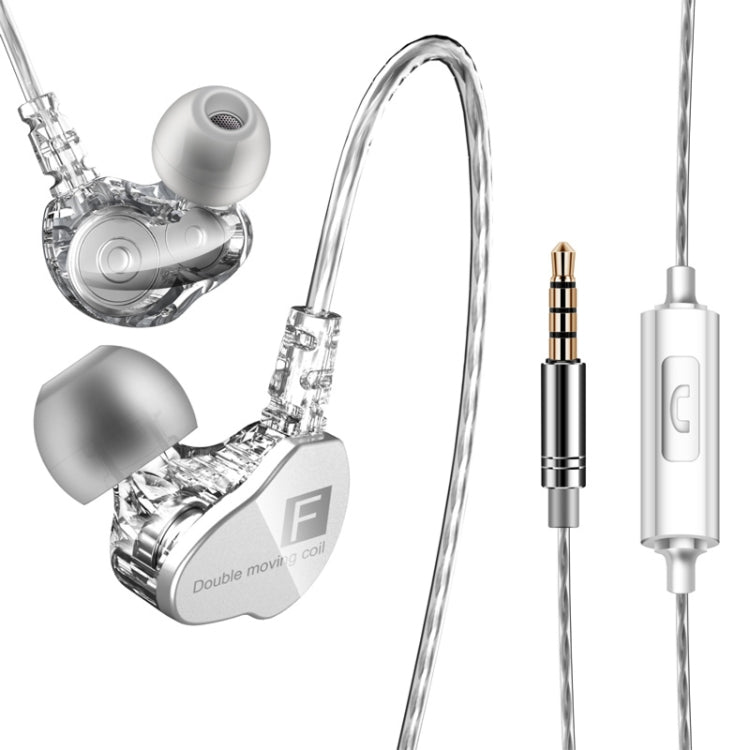 QKZ CK9 HiFi In-ear Four-unit Music Sports Headphones (Transparent)
