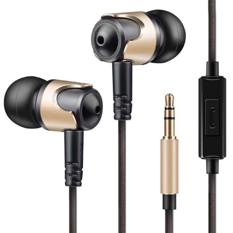 QKZ DM4 High Quality Music In-Ear Sports Headphones with Microphone Version (Gold)