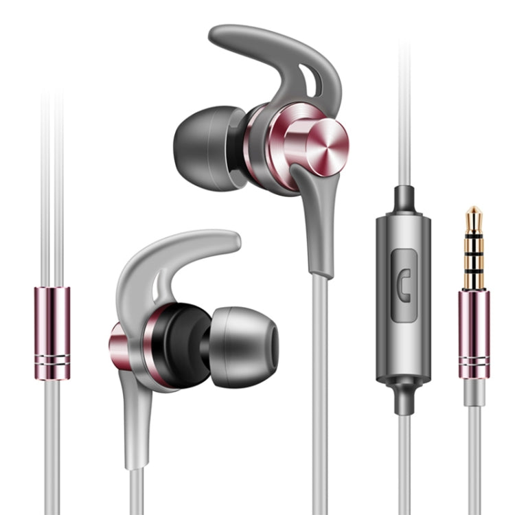 QKZ EQ1 Auriculares con aleta de tiburón de metal CNC Auriculares de música deportiva Versión de Micrófono (Oro Rosa)