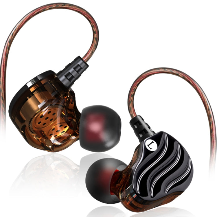 QKZ KD4 Écouteurs intra-auriculaires à quatre unités Écouteurs de sport de musique Version microphone (Noir)
