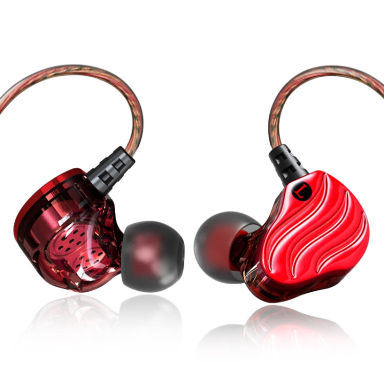 QKZ KD4 Four-unit In-Ear Headphones Music Sports Headphones Microphone Version (Red)