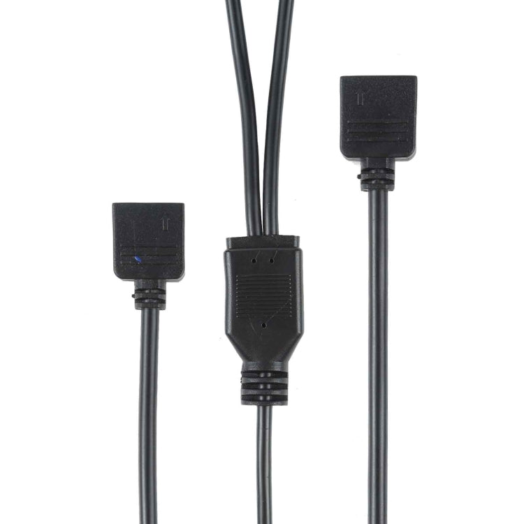 Câble d'extension de refroidissement 3 broches 5V 1 à 2 Aura RVB PC Câble d'extension de refroidissement pour Asus (Noir)