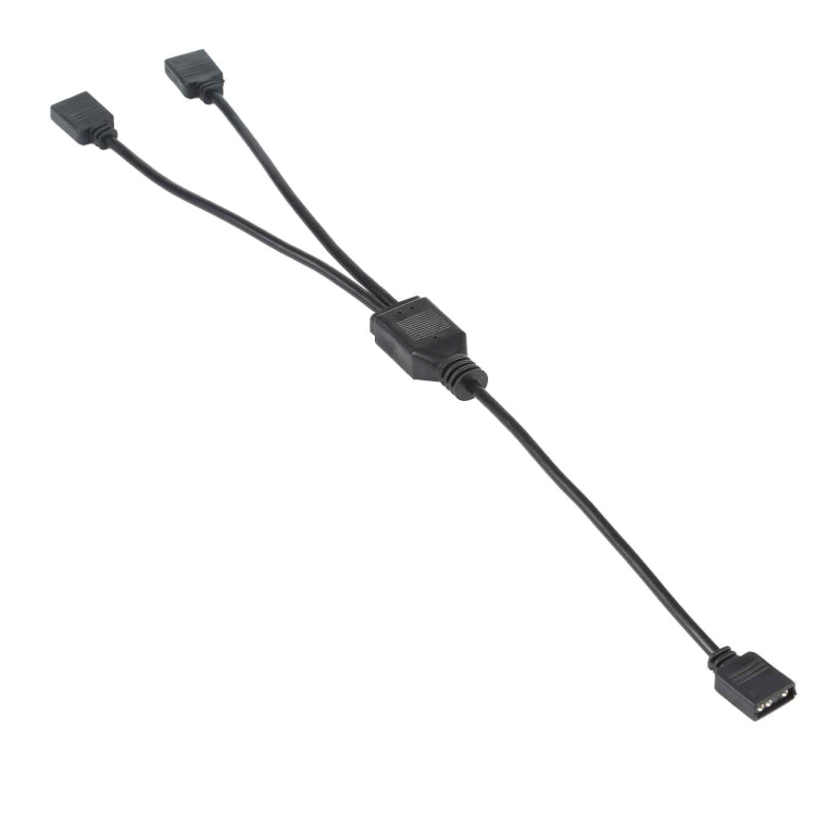 Cable de extensión de enfriamiento de 3 pines 5V 1 a 2 Cable de extensión de enfriamiento de PC Aura RGB Para Asus (Negro)