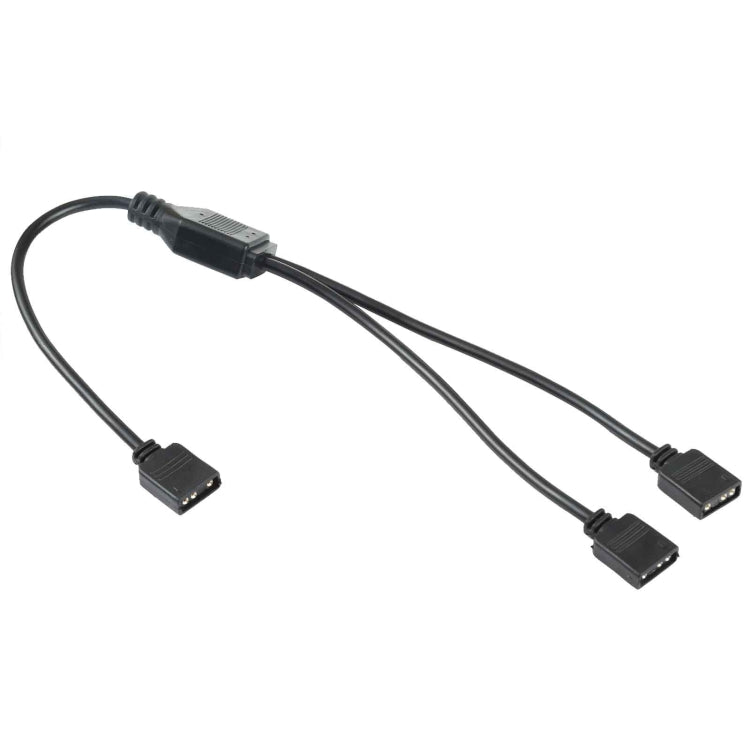 Cable de extensión de enfriamiento de 3 pines 5V 1 a 2 Cable de extensión de enfriamiento de PC Aura RGB Para Asus (Negro)