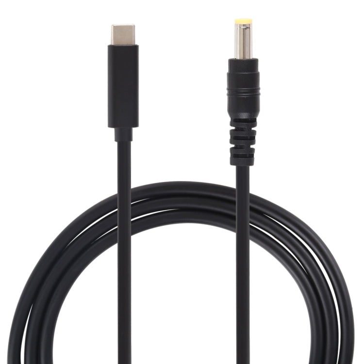 USB-C Type-C a 5.5x2.5 mm Cable de Carga de Alimentación Para Portátil Longitud del Cable: aProximadamente 1.5 m (Negro)