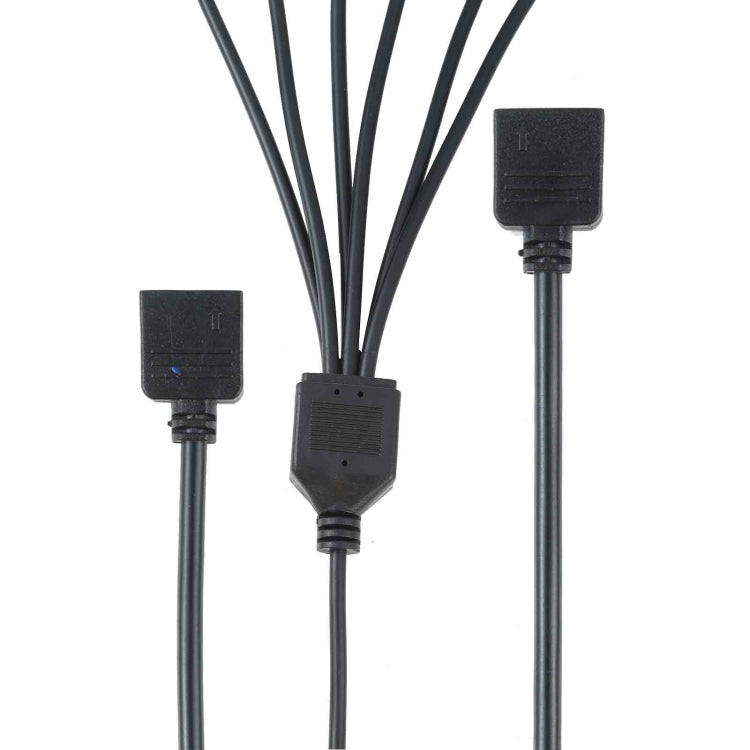 3 broches 5V 1 à 6 câble d'extension de refroidissement Aura RGB PC câble d'extension de refroidissement pour Asus (noir)