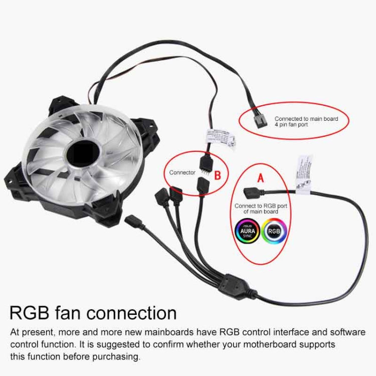 3 Pin 5V 1 to 6 Cooling Extension Cable Aura RGB PC Cooling Extension Cable For Asus (Black)