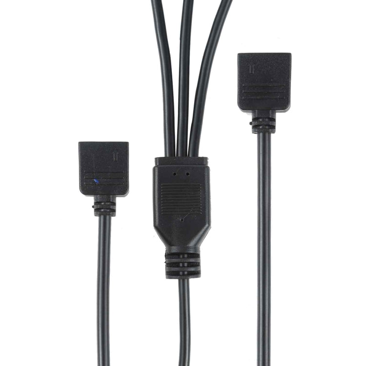 Câble d'extension de refroidissement 3 broches 5V 1 à 3 Aura RVB PC Câble d'extension de refroidissement pour Asus (Noir)