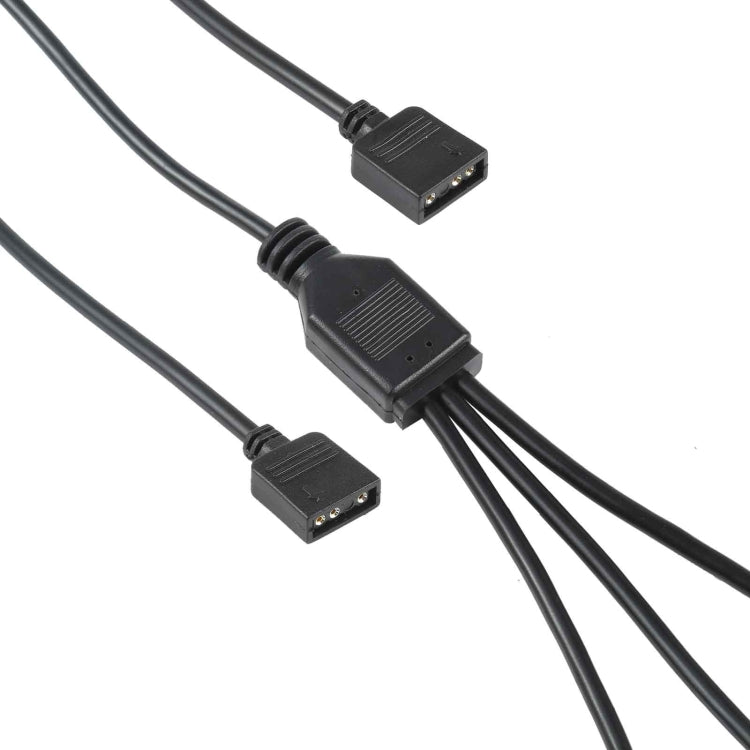 Cable de extensión de enfriamiento de 3 pines 5V 1 a 3 Cable de extensión de enfriamiento de PC Aura RGB Para Asus (Negro)