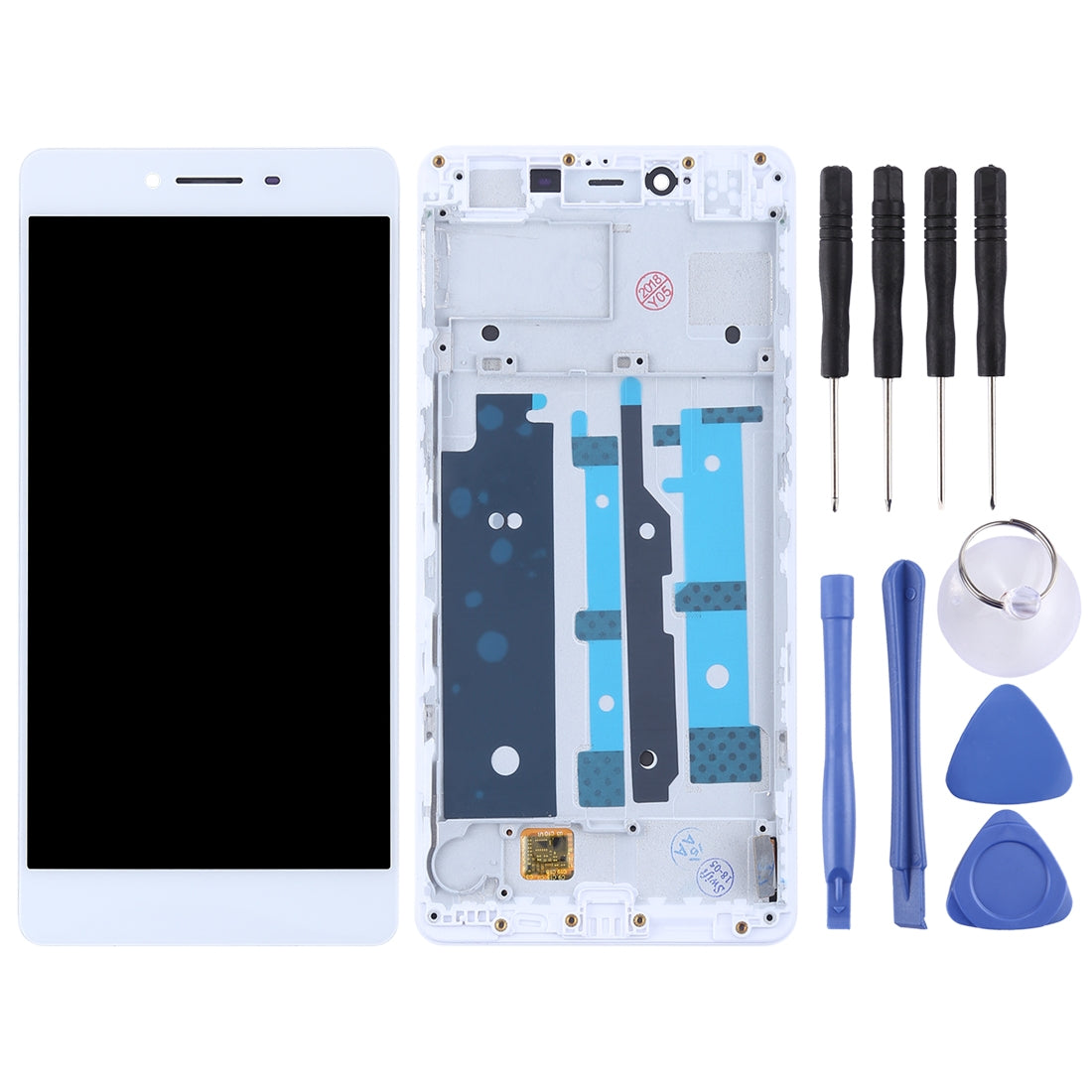 Ecran Complet LCD + Tactile + Châssis (Version TFT) Oppo R7s Blanc