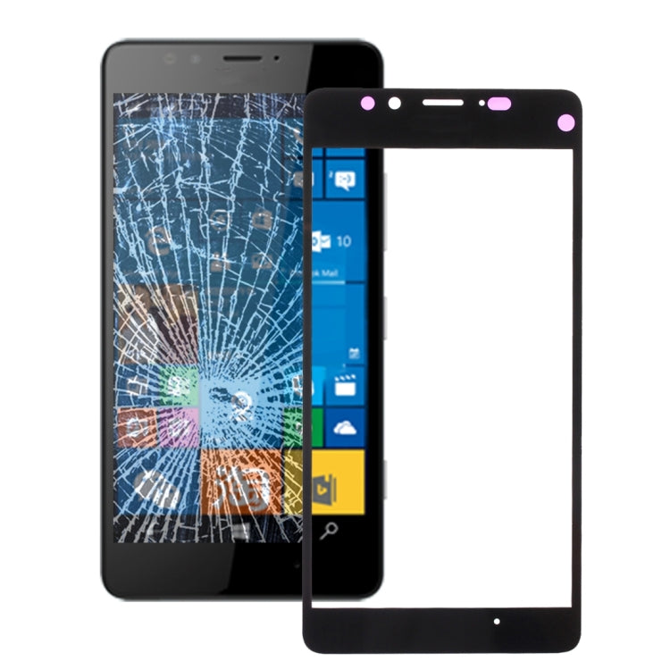 Lentille en verre extérieure de l'écran avant pour Microsoft Lumia 950 (noir)