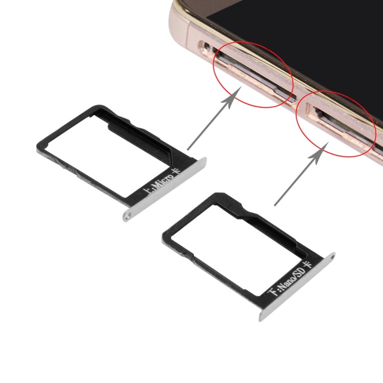 Bandeja de la Tarjeta SIM y la Bandeja de la Tarjeta Micro SD de Huawei Mate 7 (Plateado)