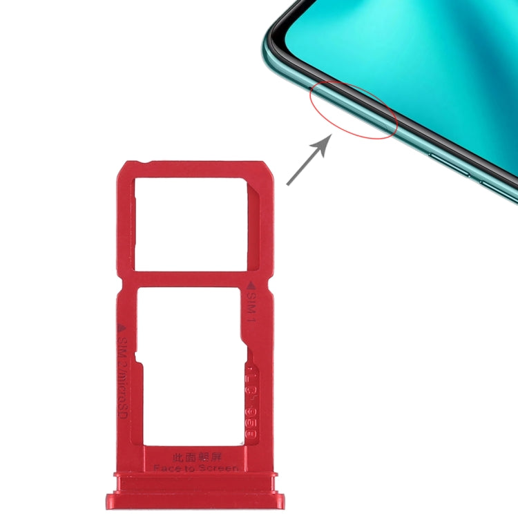 SIM Card Tray + SIM Card Tray / Micro SD Card Tray for Oppo R15 (Red)