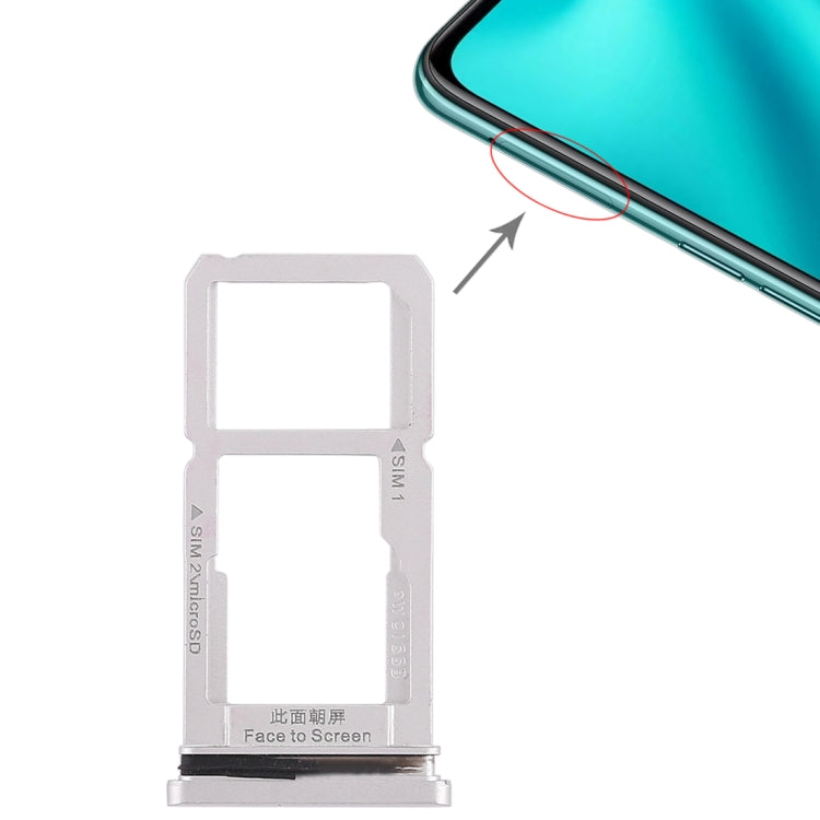 SIM Card Tray + SIM Card Tray / Micro SD Card Tray for Oppo R15 (Silver)