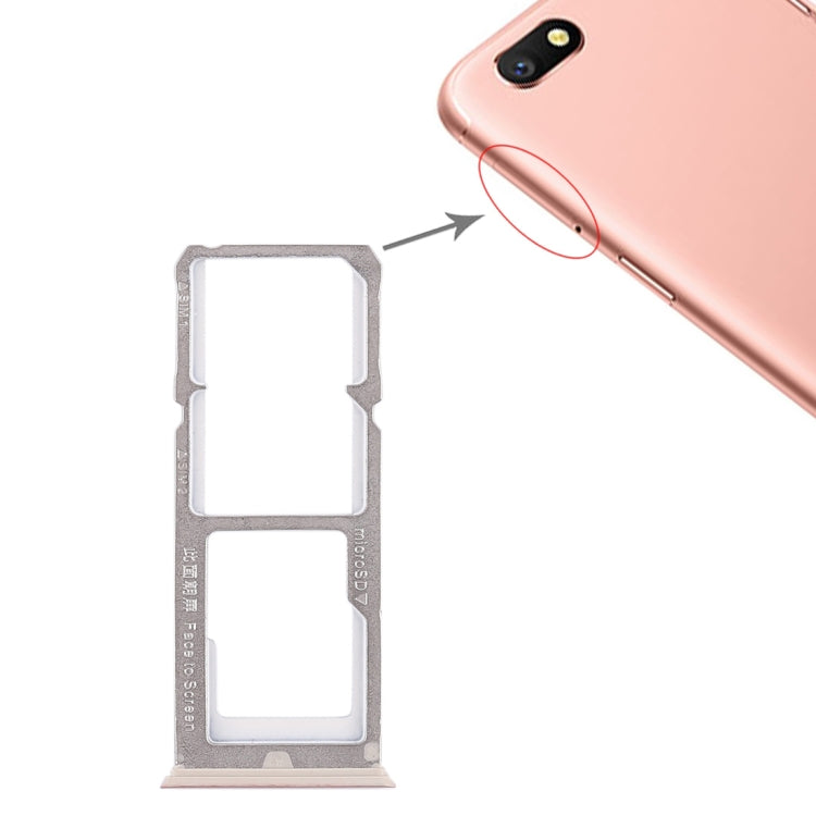 2 x SIM Card Tray + Micro SD Card Tray for Oppo A77 (Rose Gold)