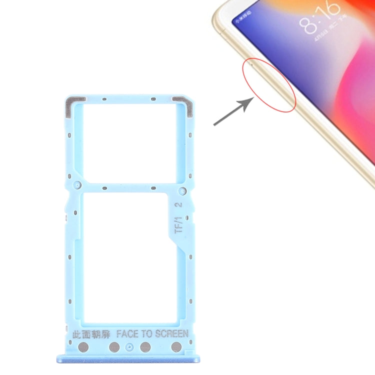 SIM Card Tray + SIM Card Tray / Micro SD Card Tray for Xiaomi Redmi 6 / Redmi 6A (Blue)