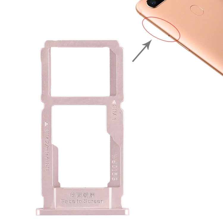 SIM Card Tray + SIM Card Tray / Micro SD Card Tray for Oppo R11s Plus (Rose Gold)