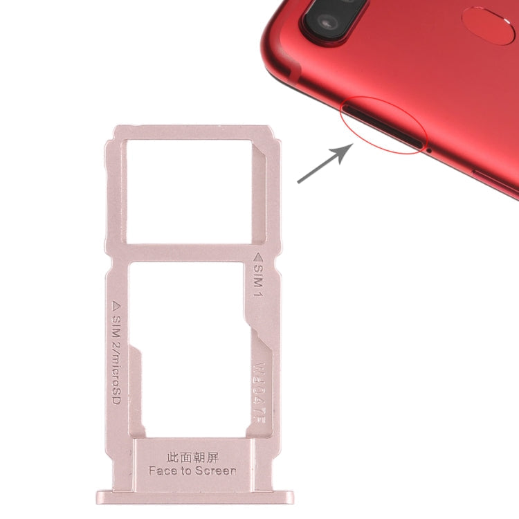 Plateau de carte SIM + plateau de carte SIM / plateau de carte Micro SD pour Oppo R11s (or rose)