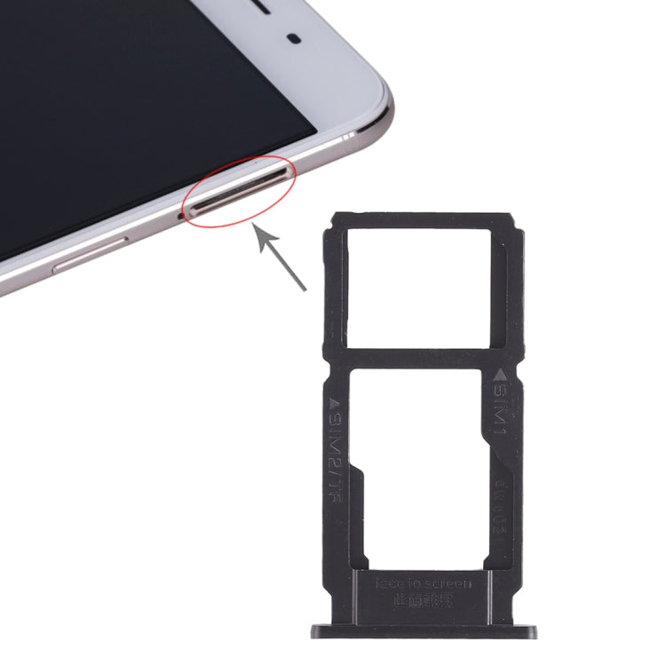 SIM Card Tray + SIM Card Tray / Micro SD Card Tray For Oppo R9sk (Black)